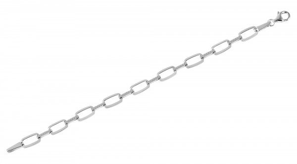 925/- Echt Silber Armband, Zirkoniabesatz, 925/rhodiniert