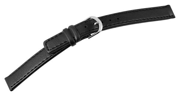 Echtleder-Uhrenarmband, schwarz, VE 12, 12 mm