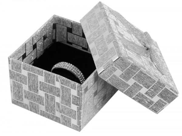 Schmuckbox mit Schleife, VE24, Maße: 5,5 x 5,5 x 4 cm