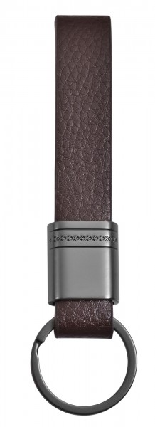 Edelstahl Schlüsselanhänger mit Echt Lederband, 17x13cm