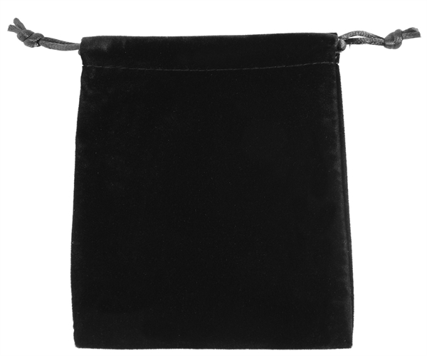 Schmuckbeutel aus Samt in schwarz, 10x 12 cm, VE 25