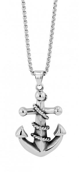 Akzent Halskette mit Ankeranhänger, 316 Edelstahl, 60 cm