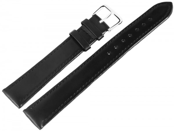 Basic Echtleder Armband in schwarz ,glatt, flach, Dornschließe, XXL, VE6
