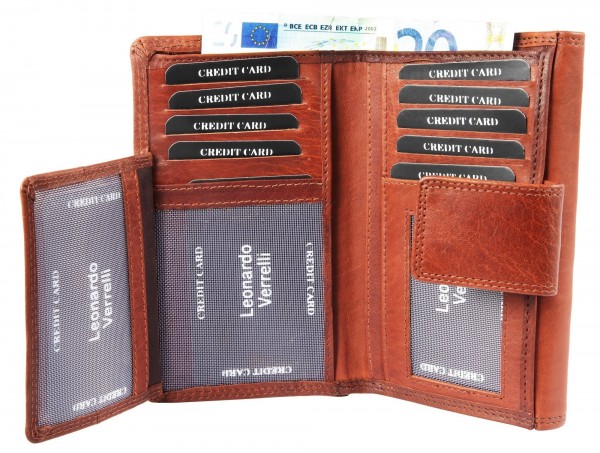 Leonardo Verrelli Damen Geldbörse aus Echtleder mit RFID-Schutz