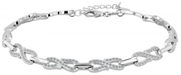 925/- Echt Silber Infinity-Armband &quot;Milana&quot;, 18 + 3 cm, rhodiniert