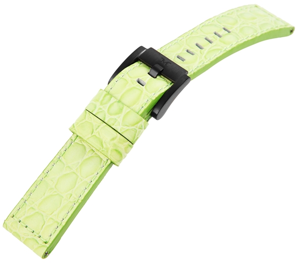 TW-Steel Echtleder-Uhrenarmband, hellgrün, 22 mm
