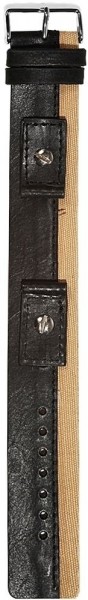 Hochwertiges Echt-Lederband, schwarz/beige, Gr. 14, 16, 18