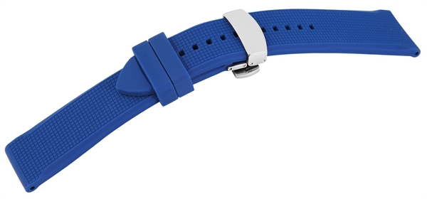 Kautschuck Armband mit Faltschließe, blau