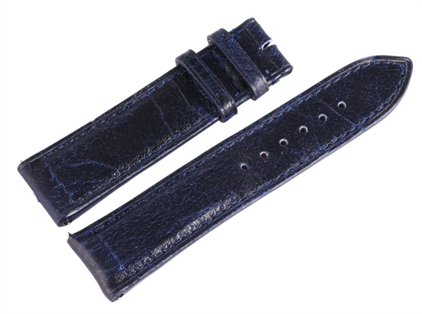 Carucci Echtleder Armband, dunkelblau, glatt, gepolstert, 22 mm
