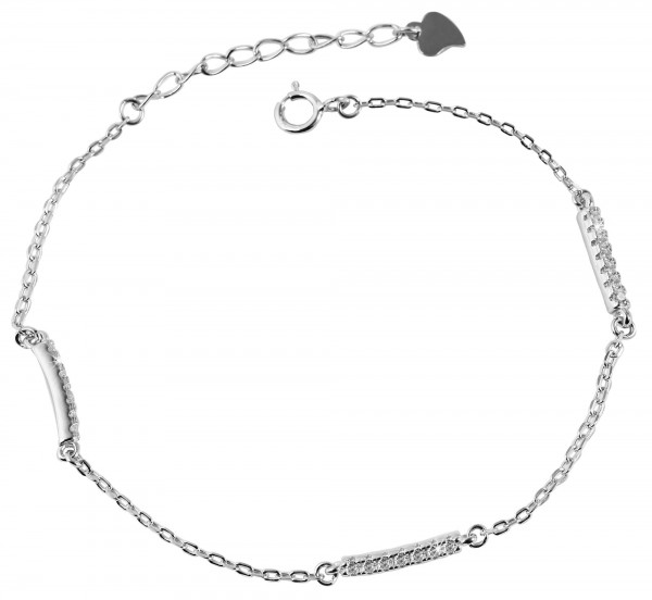 925 Silber Armband, 17+3cm, 925/rhodiniert, 2,1g