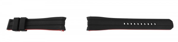 Schnellwechselarmband für Uhren, Silikon, Dornschließe, schwarz/rot, 18 - 22 mm