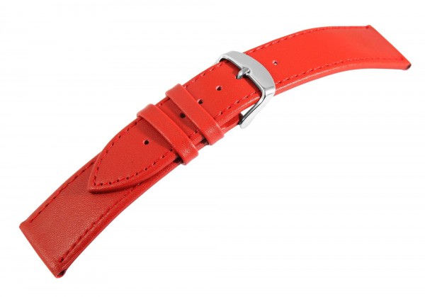Echtleder-Uhrenarmband, rot, 10 mm - 24 mm