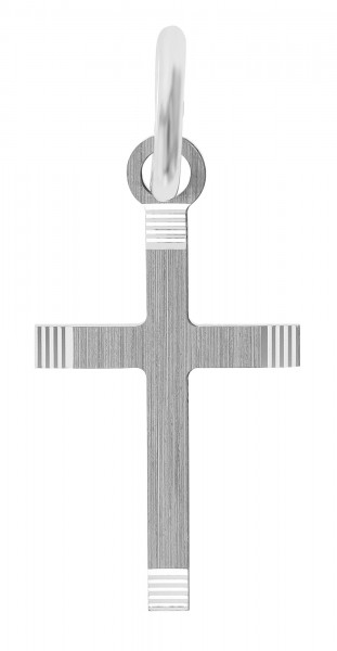 925/- Echt Silber Anhänger (ohne Kette), mattiertes Kreuz, rhodiniert