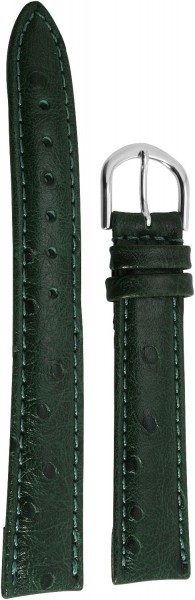 Lederimitation-Uhrenarmband, dunkelgrün, 12 mm