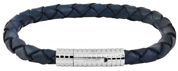 Akzent Armband aus Echt Leder und Edelstahl, 22 cm