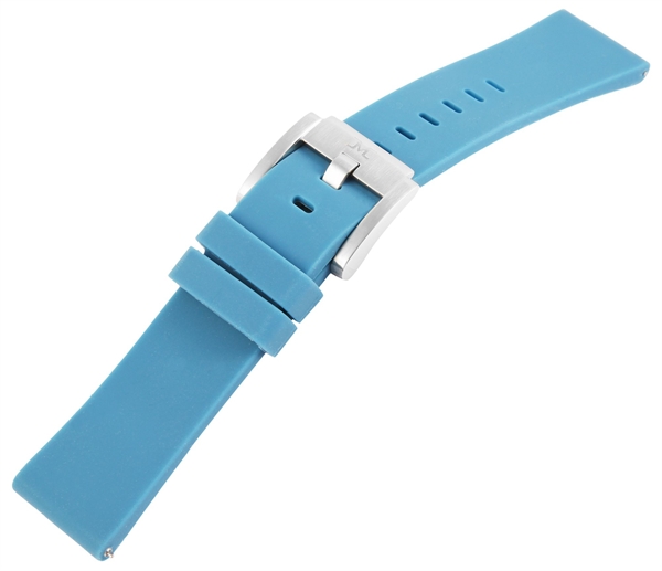 TW Steel Silikon-Uhrenarmband, hellblau, Dornschließe, 22 mm