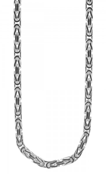 925/- Echt Silber Königskette, 4 mm, rhodiniert