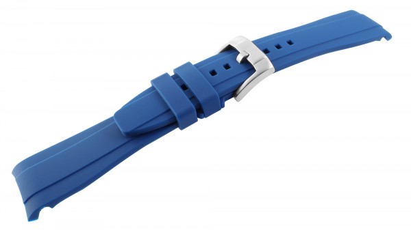 Silikon Uhrenarmband, Dornschließe, blau, 20 &amp; 22 mm