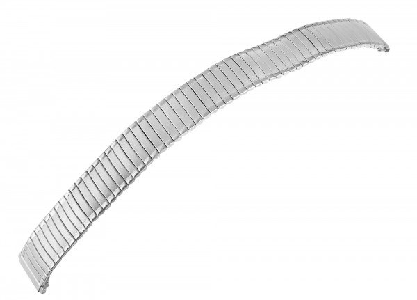 Zugarmband, Edelstahl, silberfarben, mattiert/poliert, flexibler Anstoß: 10 - 14 mm