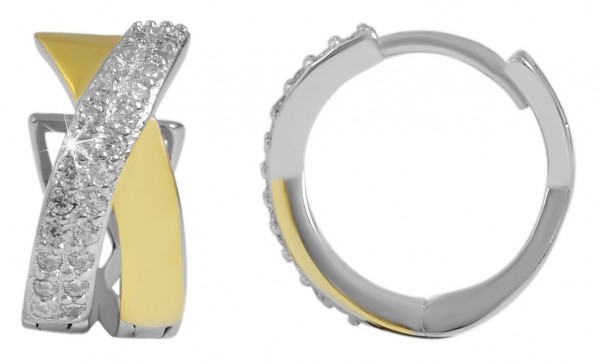 925 Silber Ohrringe, 925/rhodiniert, 2,8g, Stein, Durchmesser: 1,3 cm / Breite: 0,65 cm / Stärke: 0,