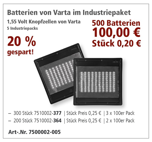 Varta Batteriepaket, Industriepaket 364 und 377