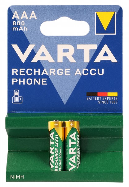 Varta Akku Micro AAA Standard 1,2 Volt - Verpackungseinheit 2 Stück
