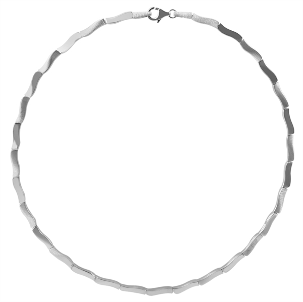 925/- Echt Silber Halskette, mattiert/poliert, 925/rhodiniert, Breite 4mm, Stärke 2,5mm