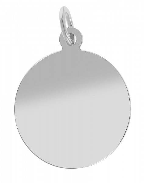 925/- Echt Silber Münzanhänger, gravurfähig, poliert, rhodiniert, Ø 20 mm