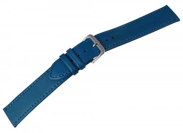 Basic Echtleder Armband in dunkelblau, glatt, flach, 20 mm
