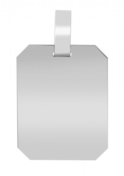 925/- Echt Silber DogTag Anhänger (ohne Kette), poliert, gravurfähig, rhodiniert