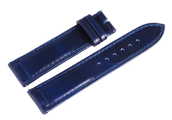 Carucci Echtleder Armband, blau, glatt, gepolstert, 22 mm