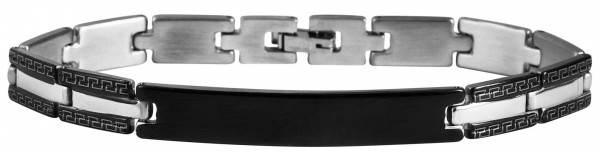 Gliederarmband aus Edelstahl in silberfarbig mit IP Black-Beschichtung