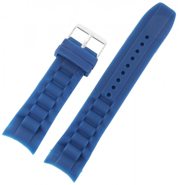 Basic Silikon Armband in blau, glatt, flach, 22 mm