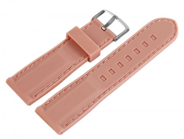 Basic Silikon Armband in rosa, glatt, 24 mm