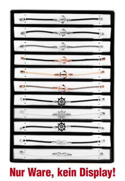 SHAGHAFI 11 Armbänder Leder &quot;Damen Motive&quot; im Display
