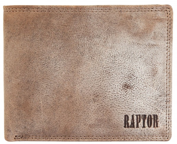 Raptor Herren Geldbörse aus Echtleder. Format 12 x 10 cm.