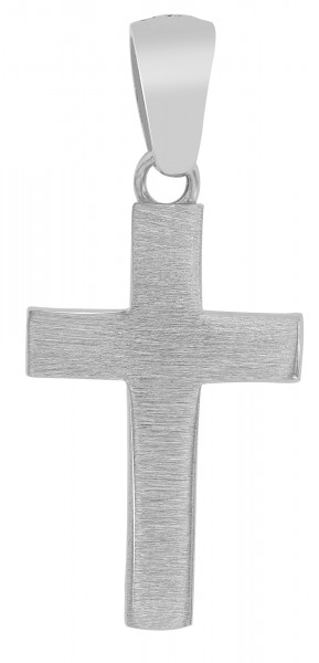 925/- Echt Silber Kreuz Anhänger &quot;Eternal Faith&quot; , matt, rhodiniert