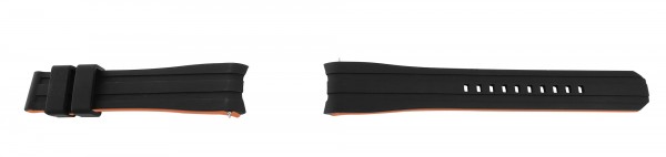 Schnellwechselarmband für Uhren, Silikon, Dornschließe, schwarz/orange, 18 - 22 mm