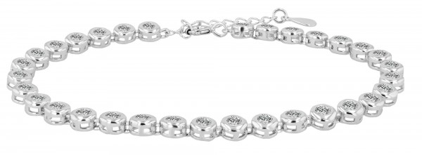 925/- Echt Silber Armband &quot;Polina&quot;, 18 + 3 cm, rhodiniert