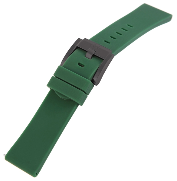TW Steel Silikon-Uhrenarmband, dunkelgrün, Dornschließe, 22 mm