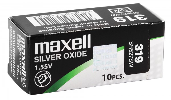 Maxell Silver Oxide Knopfzellen, Verpackungseinheit 10 Stück