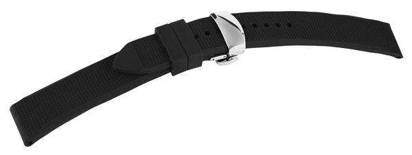 Kautschuck Armband mit Faltschließe, schwarz