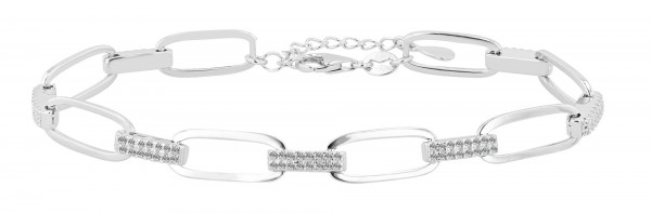 925/- Echt Silber Armband &quot;Jovita&quot;, Zirkoniabesatz, 18 + 3 cm, rhodiniert