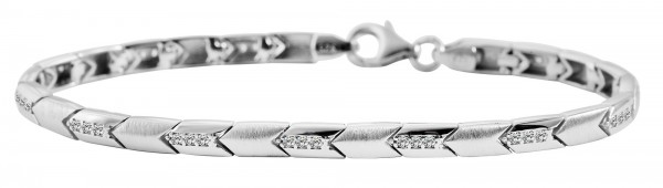 925 Silber Armband, matt/ poliert, rhodiniert, 19cm/20