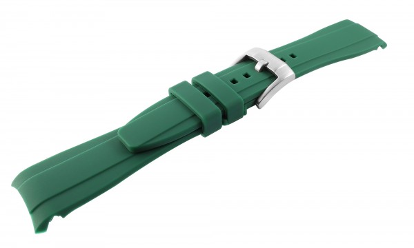 Silikon Uhrenarmband, Dornschließe, grün, 20 &amp; 22 mm