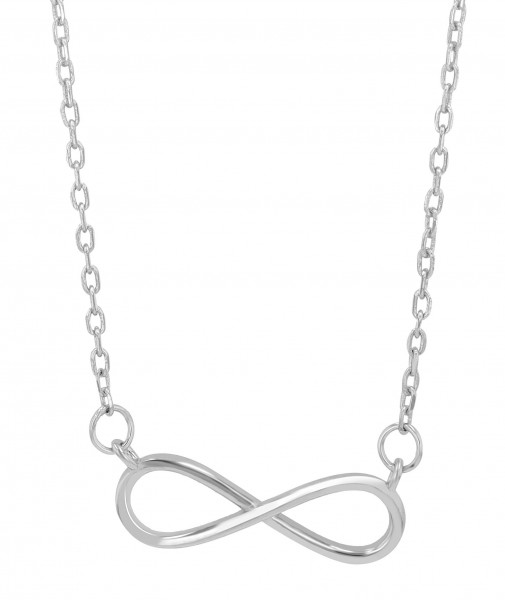 925/- Echt Silber Infinity-Halskette &quot;Ysabel&quot;, rhodiniert, 42+5 cm