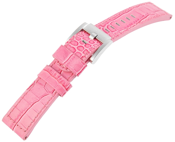 TW-Steel Echtleder-Uhrenarmband, rosa, 22 mm